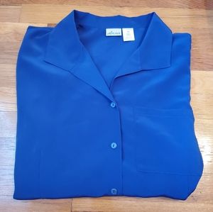 Short Sleeve Royal Blue Blouse